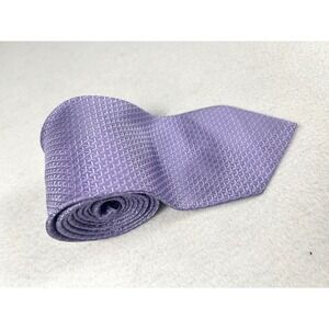 BCBG Attitude Necktie Mens OS Lavender Purple Geometric Silk Classic